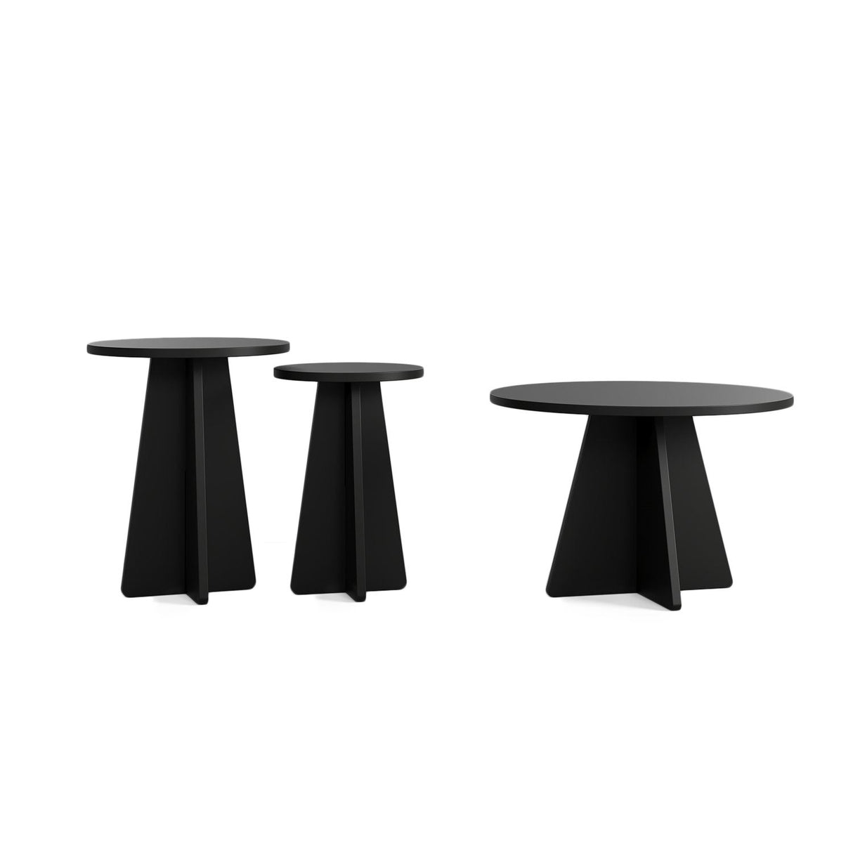 Măsuță de cafea Mushroom 3, Negru, 60x60x40 cm