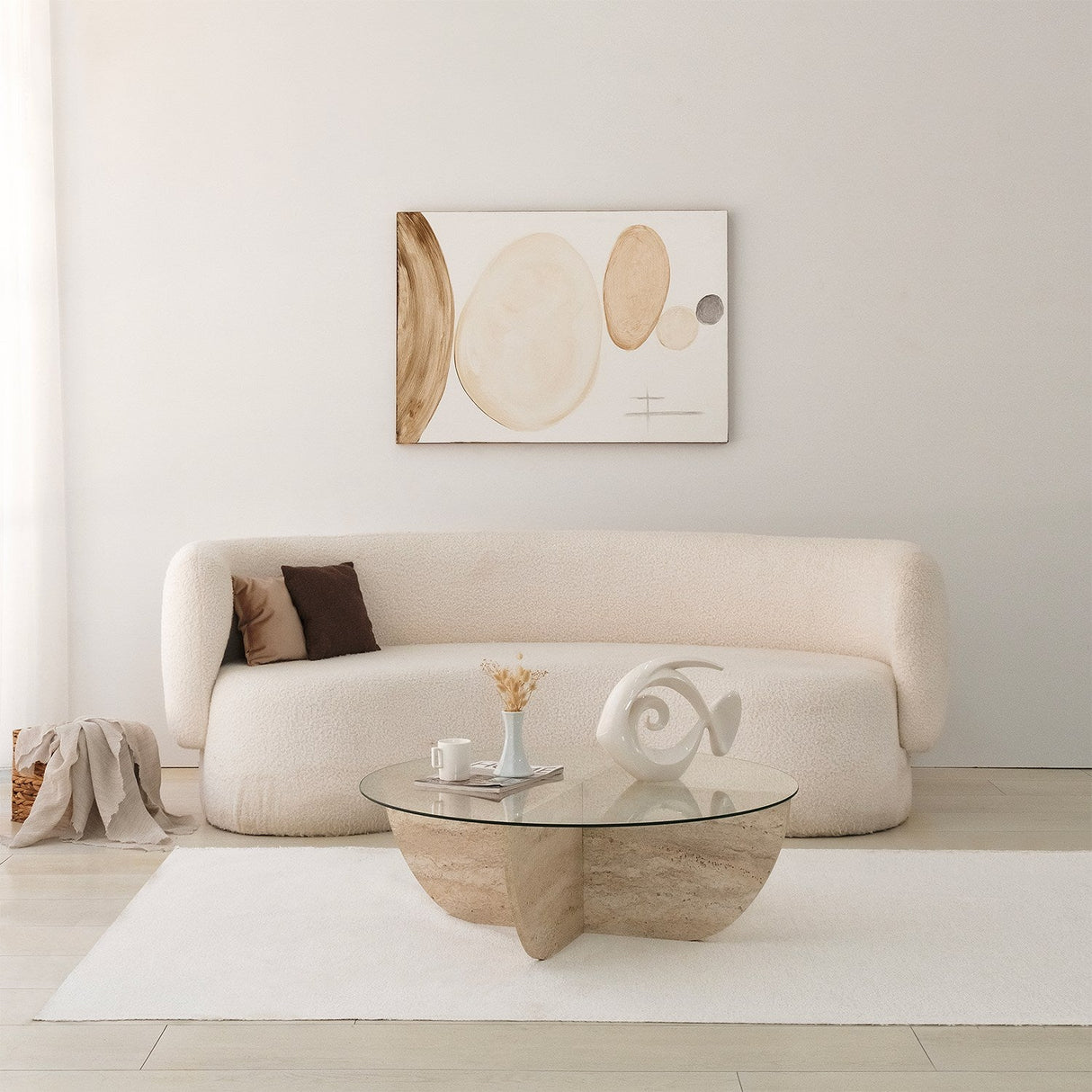 Măsuță de cafea Lily, Diverse culori, Diverse configurații, Diverse dimensiuni - Travertin - Ø90x30 cm - Standard | SKU: 552NOS2499 | Măsuță de cafea Lily, varianta Travertin - Ø90x30 cm - Standard, produs pentru amenajarea locuinței, disponibil online în România la CasaMob