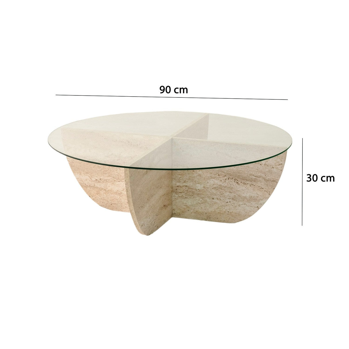 Măsuță de cafea Lily, Diverse culori, Diverse configurații, Diverse dimensiuni - Travertin - Ø90x30 cm - Standard | SKU: 552NOS2499 | Măsuță de cafea Lily, varianta Travertin - Ø90x30 cm - Standard, produs pentru amenajarea locuinței, disponibil online în România la CasaMob