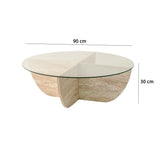 Măsuță de cafea Lily, Diverse culori, Diverse configurații, Diverse dimensiuni - Travertin - Ø90x30 cm - Standard | SKU: 552NOS2499 | Măsuță de cafea Lily, varianta Travertin - Ø90x30 cm - Standard, produs pentru amenajarea locuinței, disponibil online în România la CasaMob