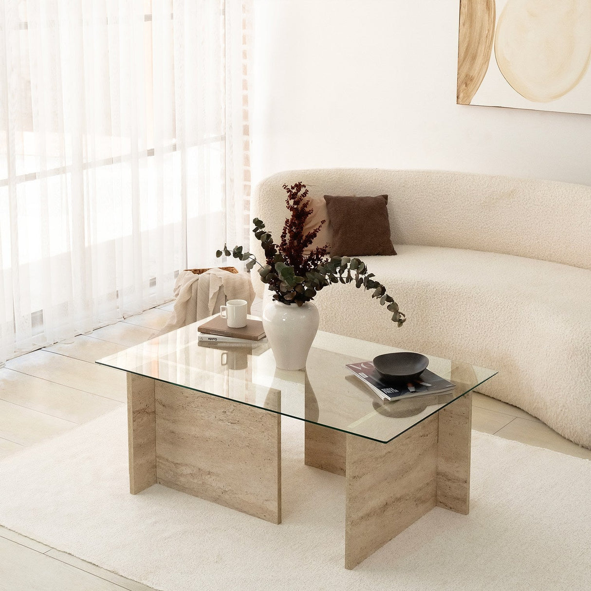 Măsuță de cafea New Escape, Diverse culori, 105x65x40 cm - Travertin | SKU: 552NOS2504 | Măsuță de cafea New Escape, 105x65x40 cm, varianta Travertin, produs pentru amenajarea locuinței, disponibil online în România la CasaMob