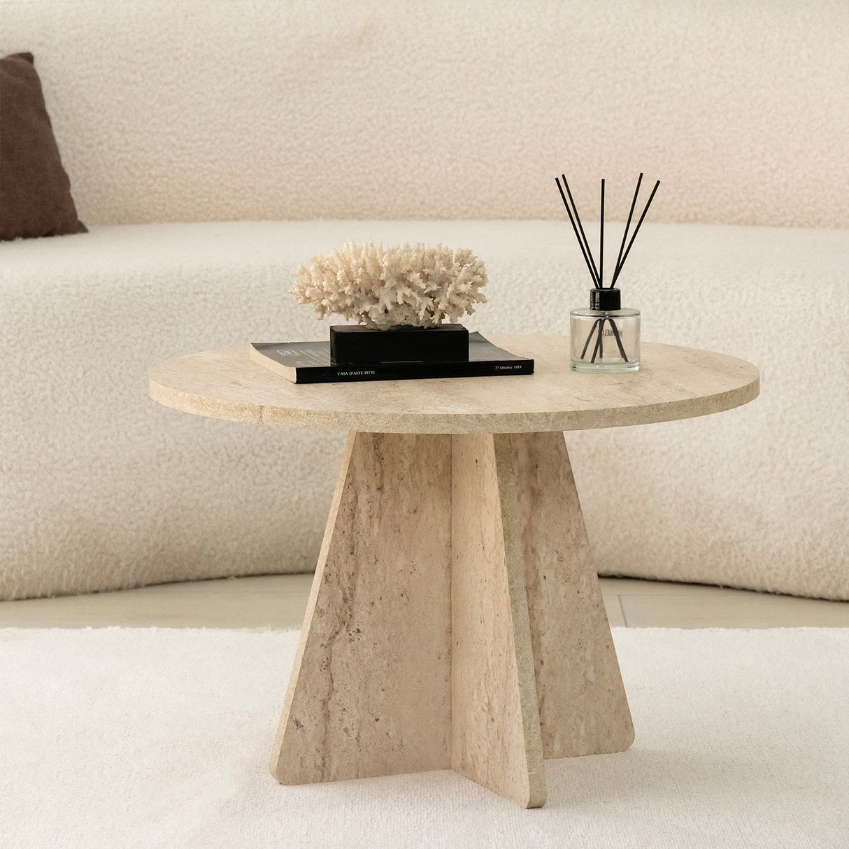 Set de măsuțe de cafea Mushroom, Diverse culori, Diverse configurații, Diverse dimensiuni - Travertin - Ø60x40 cm - Standard | SKU: 552NOS2506 | Set de măsuțe de cafea Mushroom, varianta Travertin - Ø60x40 cm - Standard, produs pentru amenajarea locuinței, disponibil online în România la CasaMob