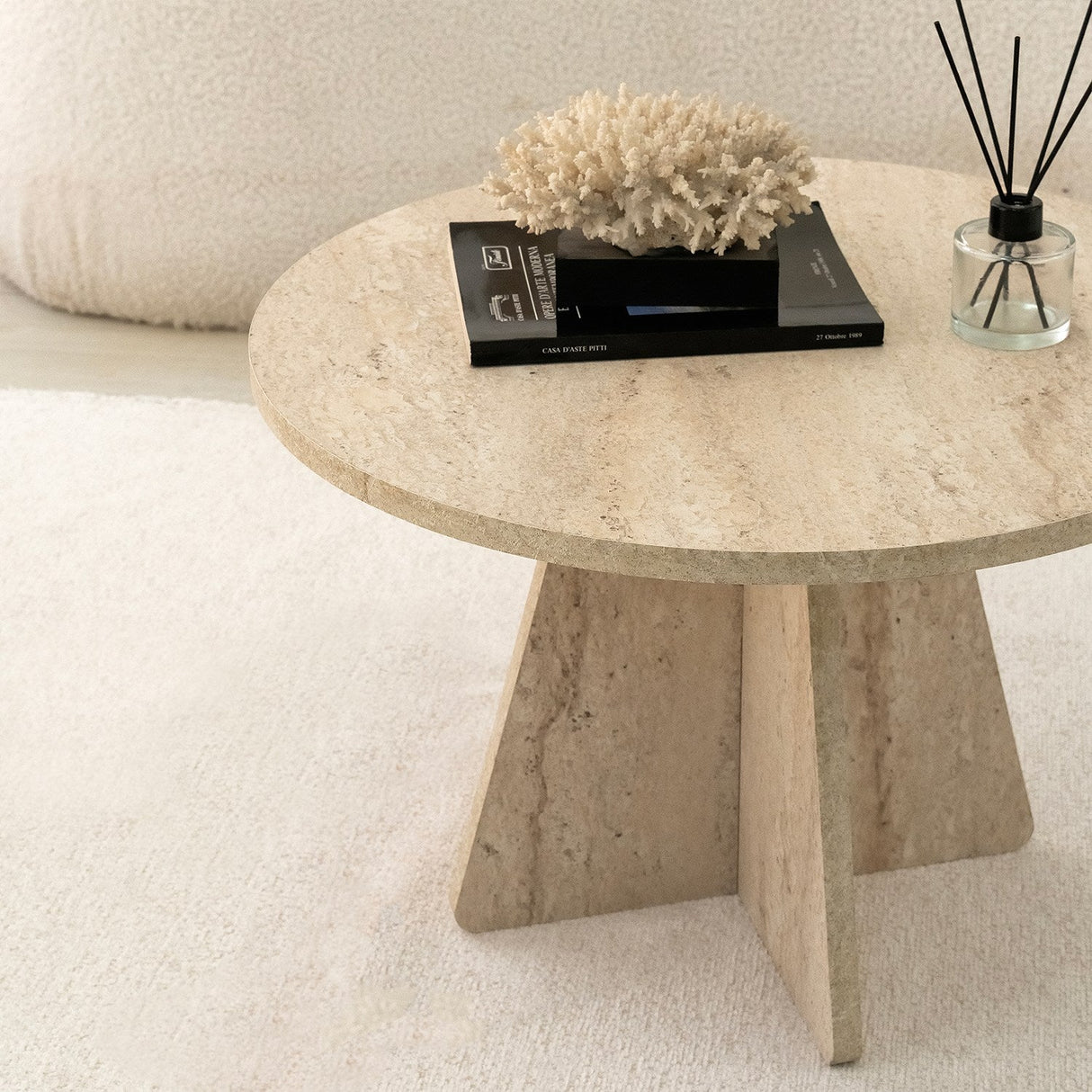 Set de măsuțe de cafea Mushroom, Diverse culori, Diverse configurații, Diverse dimensiuni - Travertin - Ø60x40 cm - Standard | SKU: 552NOS2506 | Set de măsuțe de cafea Mushroom, varianta Travertin - Ø60x40 cm - Standard, produs pentru amenajarea locuinței, disponibil online în România la CasaMob