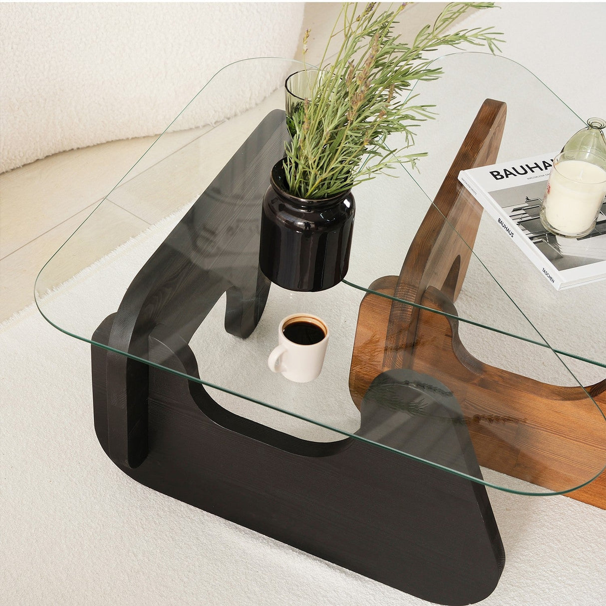 Măsuță de cafea Freya, Diverse culori, Diverse configurații, Diverse dimensiuni - Negru - Castaniu - 94x72x39 cm - 2 bucăți | SKU: 552NOS2542 | Măsuță de cafea Freya, varianta Negru - Castaniu - 94x72x39 cm - 2 bucăți, produs pentru amenajarea locuinței, disponibil online în România la CasaMob
