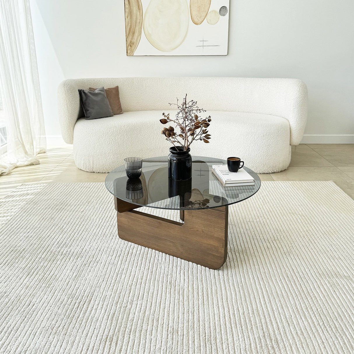 Măsuță de cafea Mia, Diverse culori, 75x75x35 cm - Nuc - Fumuriu | SKU: 552NOS2543 | Măsuță de cafea Mia, 75x75x35 cm, varianta Nuc - Fumuriu, produs pentru amenajarea locuinței, disponibil online în România la CasaMob