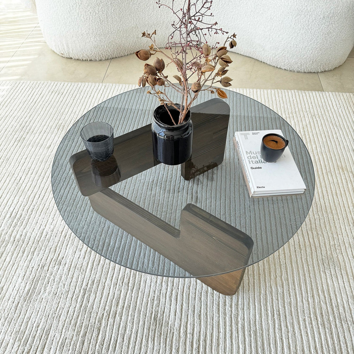 Măsuță de cafea Mia, Diverse culori, 75x75x35 cm - Nuc - Fumuriu | SKU: 552NOS2543 | Măsuță de cafea Mia, 75x75x35 cm, varianta Nuc - Fumuriu, produs pentru amenajarea locuinței, disponibil online în România la CasaMob