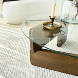 Măsuță de cafea Mia, Diverse culori, 75x75x35 cm - Nuc - Transparent | SKU: 552NOS2544 | Măsuță de cafea Mia, 75x75x35 cm, varianta Nuc - Transparent, produs pentru amenajarea locuinței, disponibil online în România la CasaMob