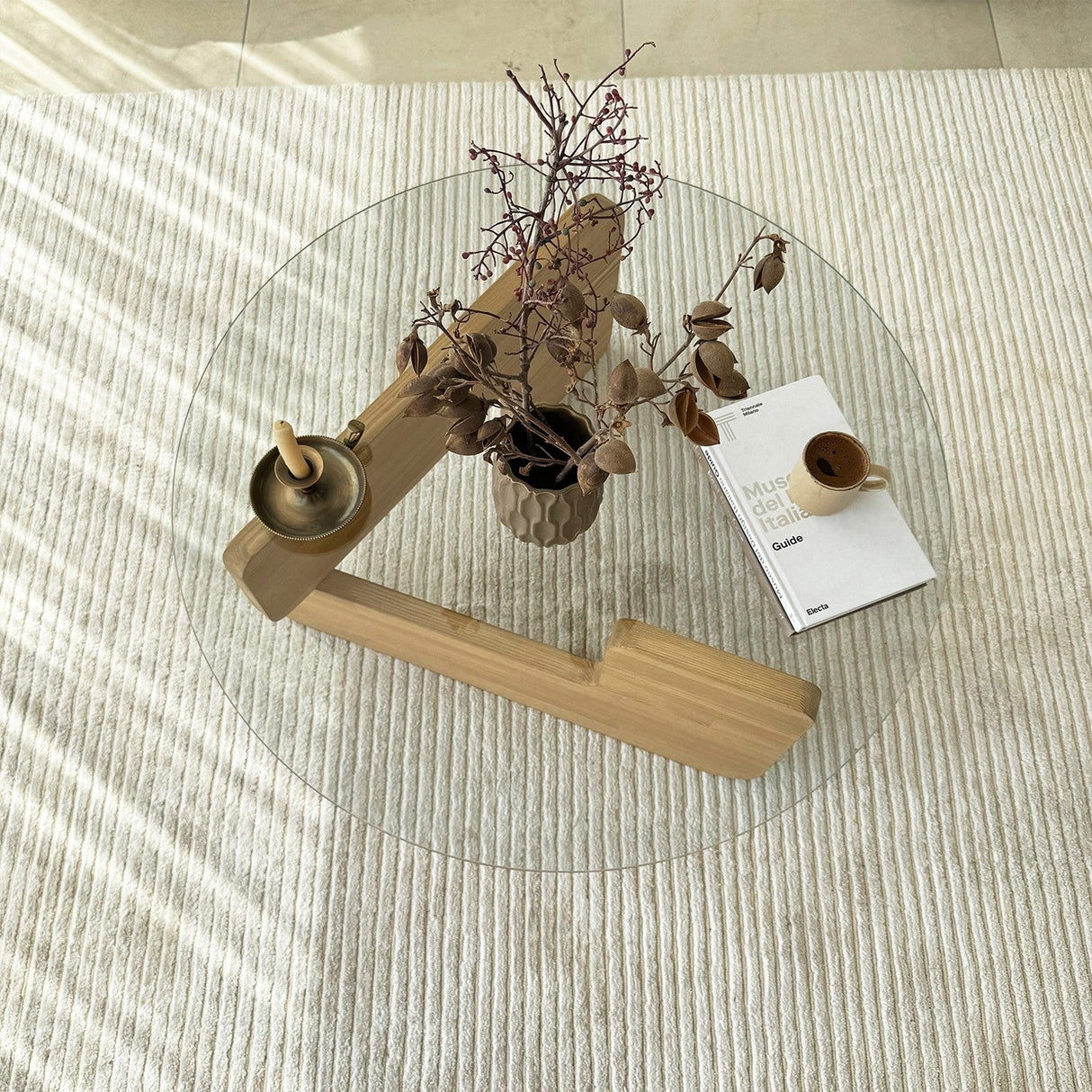 Măsuță de cafea Mia, Diverse culori, 75x75x35 cm - Stejar - Transparent | SKU: 552NOS2546 | Măsuță de cafea Mia, 75x75x35 cm, varianta Stejar - Transparent, produs pentru amenajarea locuinței, disponibil online în România la CasaMob
