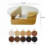 Măsuță de cafea Mia, Diverse culori, 75x75x35 cm - Stejar - Transparent | SKU: 552NOS2546 | Măsuță de cafea Mia, 75x75x35 cm, varianta Stejar - Transparent, produs pentru amenajarea locuinței, disponibil online în România la CasaMob