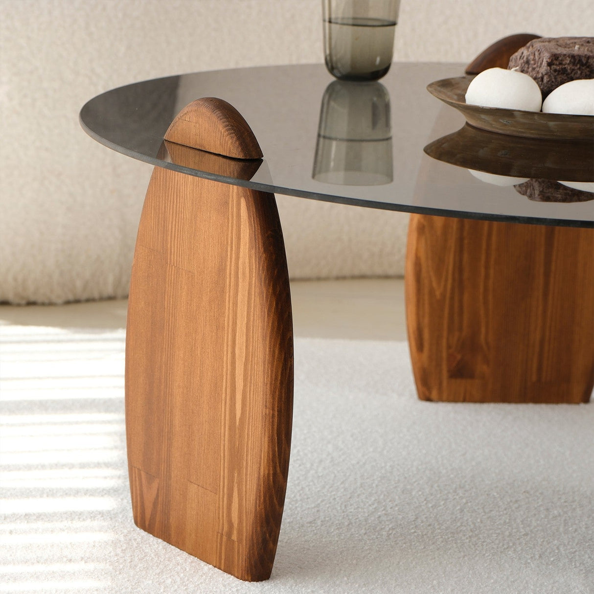Măsuță de cafea Surf, Diverse culori, 90x90x41 cm - Castaniu - Fumuriu | SKU: 552NOS2547 | Măsuță de cafea Surf, 90x90x41 cm, varianta Castaniu - Fumuriu, produs pentru amenajarea locuinței, disponibil online în România la CasaMob