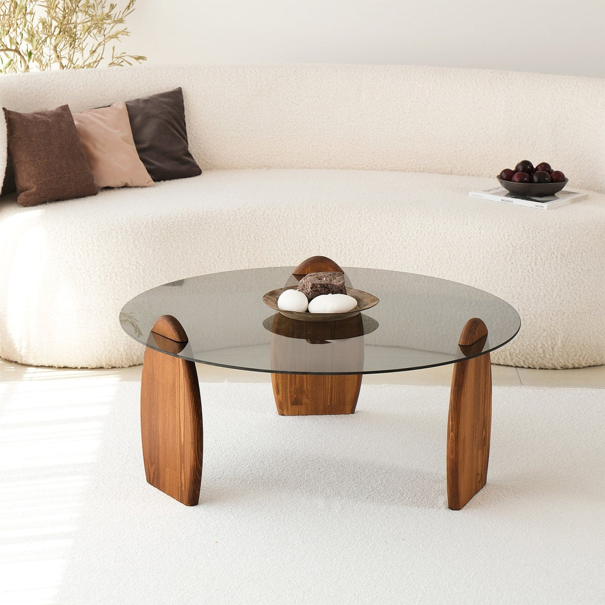 Măsuță de cafea Surf, Diverse culori, 90x90x41 cm - Castaniu - Fumuriu | SKU: 552NOS2547 | Măsuță de cafea Surf, 90x90x41 cm, varianta Castaniu - Fumuriu, produs pentru amenajarea locuinței, disponibil online în România la CasaMob