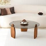 Măsuță de cafea Surf, Diverse culori, 90x90x41 cm - Castaniu - Fumuriu | SKU: 552NOS2547 | Măsuță de cafea Surf, 90x90x41 cm, varianta Castaniu - Fumuriu, produs pentru amenajarea locuinței, disponibil online în România la CasaMob