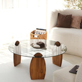 Măsuță de cafea Surf, Diverse culori, 90x90x41 cm - Castaniu - Fumuriu | SKU: 552NOS2547 | Măsuță de cafea Surf, 90x90x41 cm, varianta Castaniu - Fumuriu, produs pentru amenajarea locuinței, disponibil online în România la CasaMob