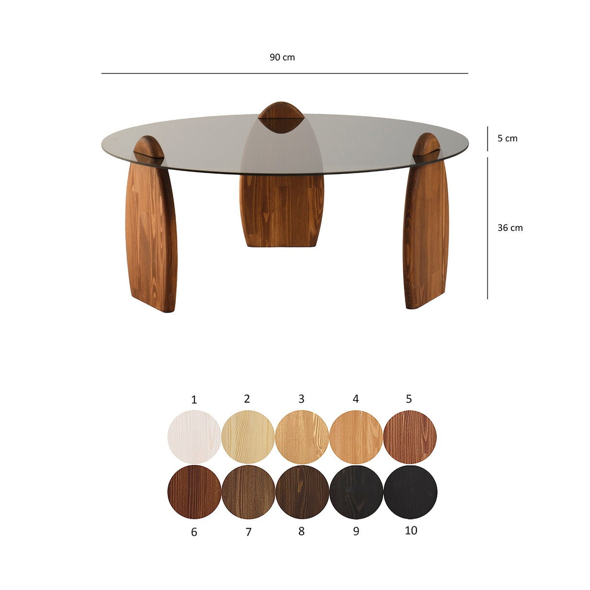 Măsuță de cafea Surf, Diverse culori, 90x90x41 cm - Castaniu - Fumuriu | SKU: 552NOS2547 | Măsuță de cafea Surf, 90x90x41 cm, varianta Castaniu - Fumuriu, produs pentru amenajarea locuinței, disponibil online în România la CasaMob
