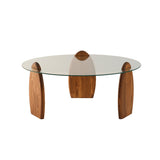 Măsuță de cafea Surf, Diverse culori, 90x90x41 cm - Castaniu - Transparent | SKU: 552NOS2548 | Măsuță de cafea Surf, 90x90x41 cm, varianta Castaniu - Transparent, produs pentru amenajarea locuinței, disponibil online în România la CasaMob