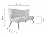Canapea fixă 2 locuri Bienville, Diverse culori, 141x73x77 cm - Crem | SKU: 558ZEN1201 | Canapea fixă 2 locuri Bienville, 141x73x77 cm, varianta Crem, produs pentru amenajarea locuinței, disponibil online în România la CasaMob
