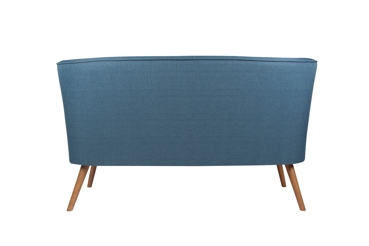Canapea fixă 2 locuri Bienville - Saxe Blue, Albastru sax, 141x73x77 cm