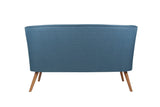 Canapea fixă 2 locuri Bienville - Saxe Blue, Albastru sax, 141x73x77 cm