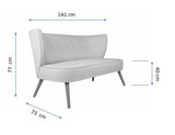Canapea fixă 2 locuri Bienville, Diverse culori, 141x73x77 cm - Roșu cărămiziu | SKU: 558ZEN1209 | Canapea fixă 2 locuri Bienville, 141x73x77 cm, varianta Roșu cărămiziu, produs pentru amenajarea locuinței, disponibil online în România la CasaMob