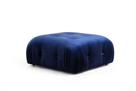 Taburet Bubble Pouffe - Velvet Blue, Albastru, 95x65x45 cm