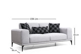 Canapea fixă 2 locuri Nikea Without Mechanism, Gri, 98x63x83 cm