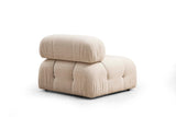 Canapea fixă 3 locuri Bubble (L1-O1-1R) - Bouclette, Crem, 95x65x75 cm