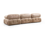 Canapea fixă 3 locuri Bubble (L1-O1-1R) - Velvet, Crem, 95x65x75 cm