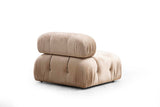 Canapea fixă 3 locuri Bubble (L1-O1-1R) - Velvet, Crem, 95x65x75 cm