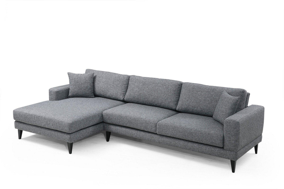 Gri | SKU: 560ARE1112 | Canapea extensibilă de colț Biutiful, Stânga, Gri, 303x160x90 cm, varianta Gri, produs pentru amenajarea locuinței, disponibil online în România la CasaMob