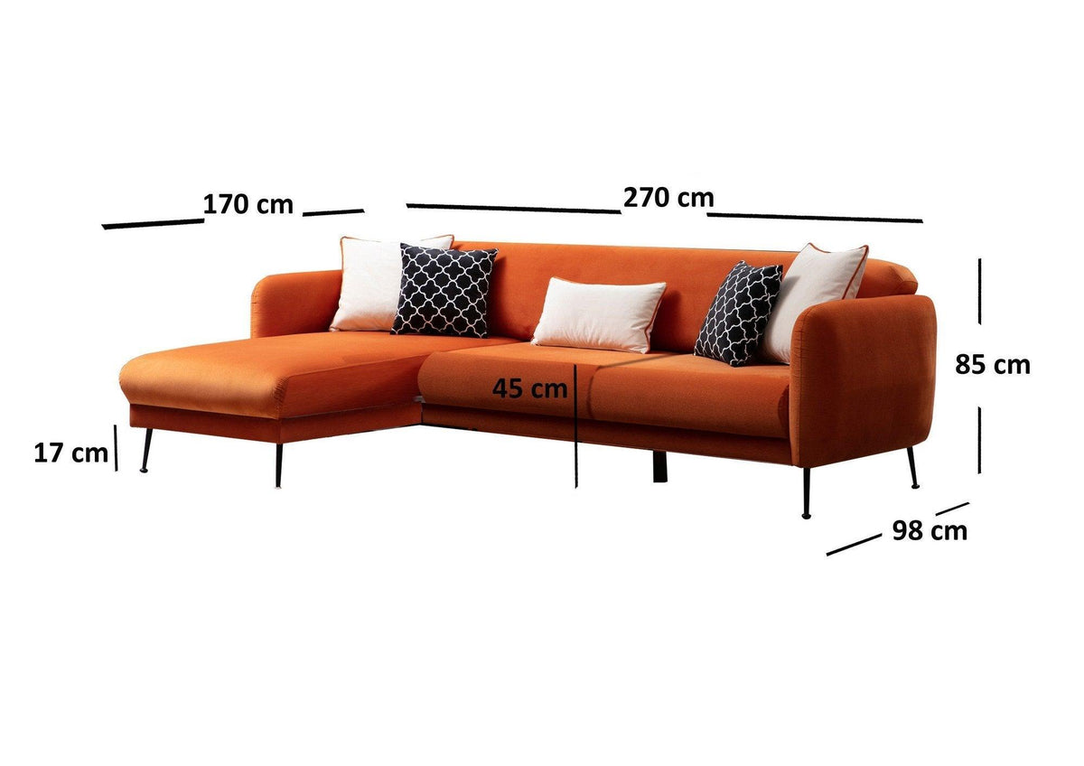 Multicolor | SKU: 560ARE1115 | Canapea extensibilă Sevilla, Colț, Stânga, Multicolor, 270x170x85 cm, varianta Multicolor, produs pentru amenajarea locuinței, disponibil online în România la CasaMob