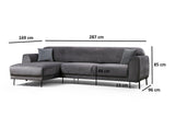Canapea extensibilă de colț Image, Stânga, Diverse culori, 287x169x85 cm - Gri închis | SKU: 560ARE1144 | Canapea extensibilă de colț Image, Stânga, 287x169x85 cm, varianta Gri închis, produs pentru amenajarea locuinței, disponibil online în România la CasaMob
