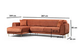 Canapea extensibilă de colț Image, Stânga, Diverse culori, 287x169x85 cm - Maro | SKU: 560ARE1146 | Canapea extensibilă de colț Image, Stânga, 287x169x85 cm, varianta Maro, produs pentru amenajarea locuinței, disponibil online în România la CasaMob
