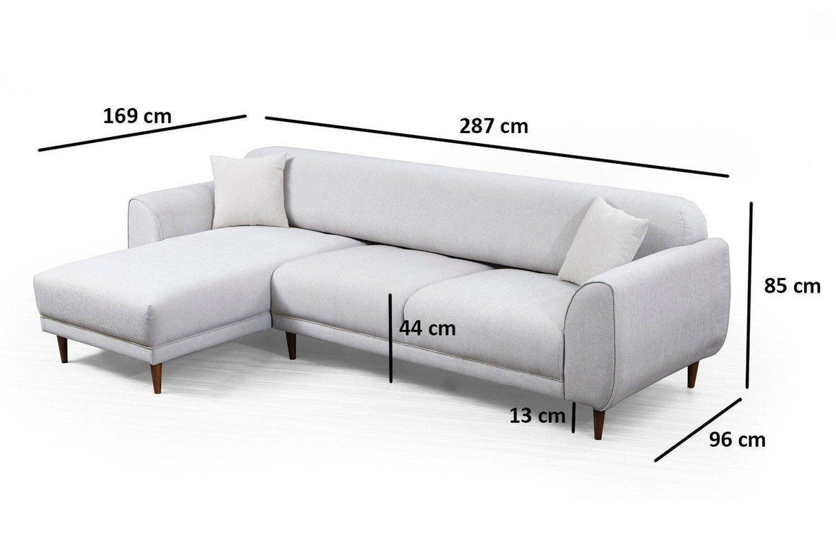 Canapea extensibilă de colț Image, Stânga, Diverse culori, 287x169x85 cm - Bej | SKU: 560ARE1148 | Canapea extensibilă de colț Image, Stânga, 287x169x85 cm, varianta Bej, produs pentru amenajarea locuinței, disponibil online în România la CasaMob