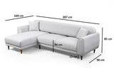 Canapea extensibilă de colț Image, Stânga, Diverse culori, 287x169x85 cm - Bej | SKU: 560ARE1148 | Canapea extensibilă de colț Image, Stânga, 287x169x85 cm, varianta Bej, produs pentru amenajarea locuinței, disponibil online în România la CasaMob