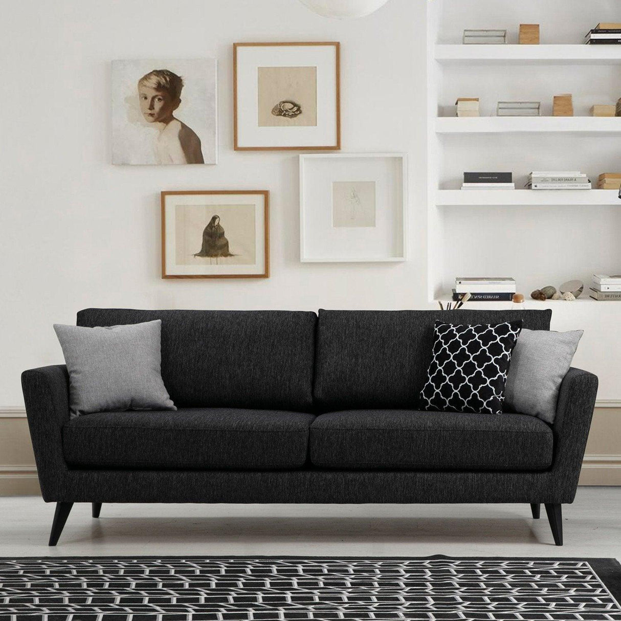 Canapea fixă 3 locuri Mayorka, Diverse culori, 45x45 cm - Gri închis | SKU: 560ARE1305 | Canapea fixă 3 locuri Mayorka, 45x45 cm, varianta Gri închis, produs pentru amenajarea locuinței, disponibil online în România la CasaMob