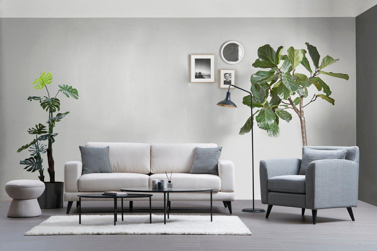 Canapea Fixa cu 3 Locuri Biutiful, 210 x 85 x 90 cm - Bej, SKU 560ARE1307