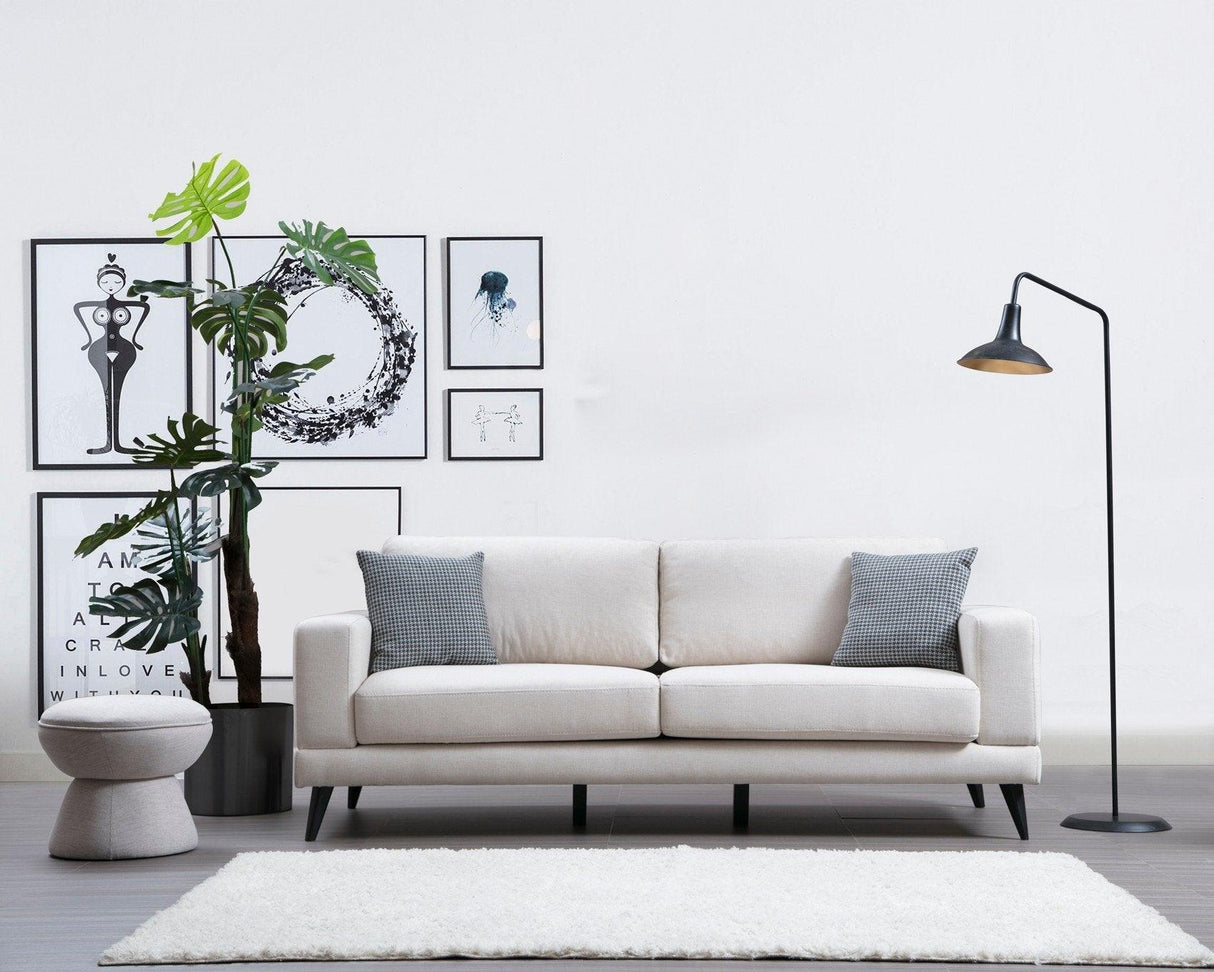 Canapea Fixa cu 3 Locuri Biutiful, 210 x 85 x 90 cm - Bej, SKU 560ARE1307