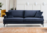 Canapea Fixa cu 3 Locuri Yase, 205 x 88 x 90 cm - Albastru, SKU 560ARE1308