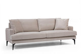 Canapea Fixa cu 3 Locuri Yase, 205 x 88 x 90 cm - Bej, SKU 560ARE1308