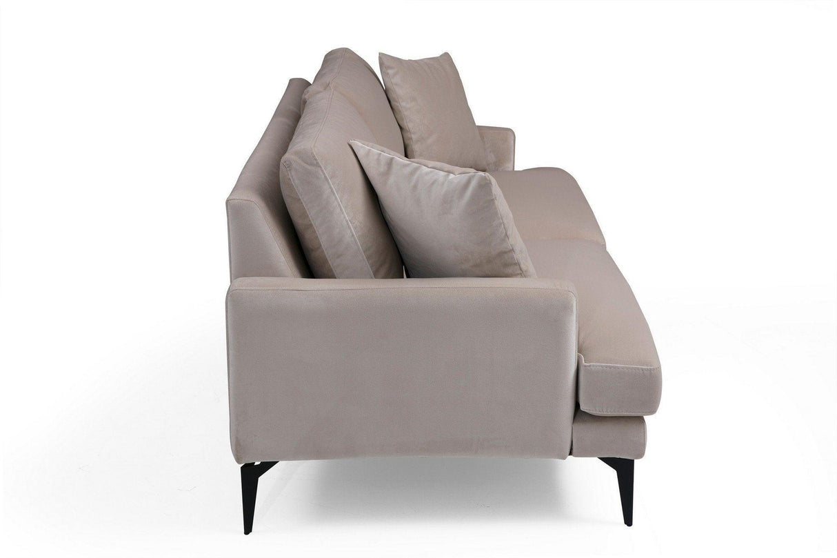Canapea Fixa cu 3 Locuri Yase, 205 x 88 x 90 cm - Bej, SKU 560ARE1308