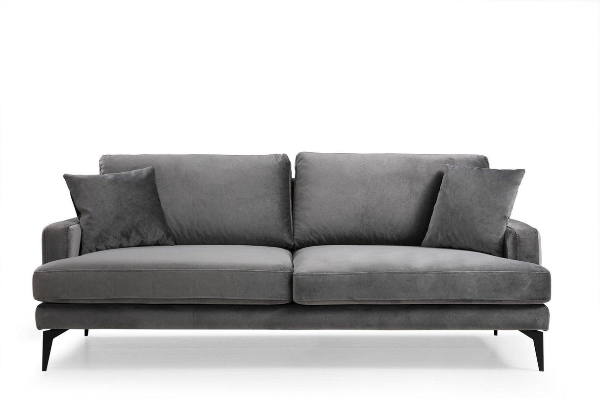 Canapea Fixa cu 3 Locuri Yase, 205 x 88 x 90 cm - Gri, SKU 560ARE1308