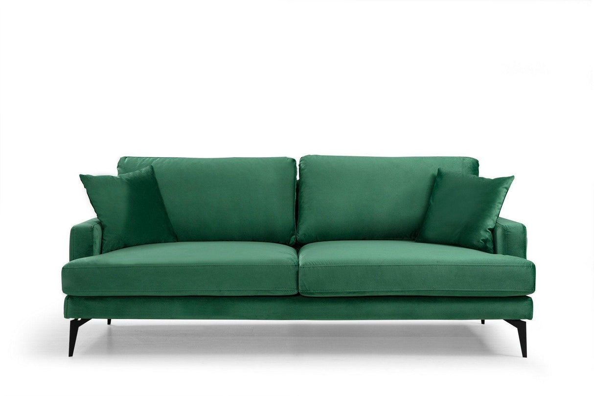 Canapea Fixa cu 3 Locuri Yase, 205 x 88 x 90 cm - Verde, SKU 560ARE1308