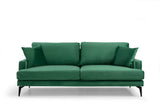 Canapea Fixa cu 3 Locuri Yase, 205 x 88 x 90 cm - Verde, SKU 560ARE1308