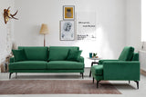 Canapea Fixa cu 3 Locuri Yase, 205 x 88 x 90 cm - Verde, SKU 560ARE1308