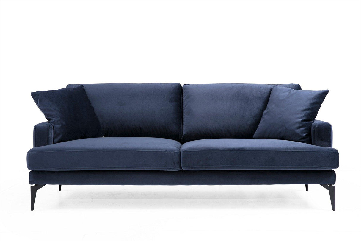 Canapea Fixa cu 3 Locuri Yase, 205 x 88 x 90 cm - Albastru, SKU 560ARE1308