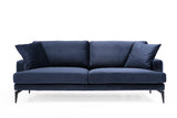 Canapea Fixa cu 3 Locuri Yase, 205 x 88 x 90 cm - Albastru, SKU 560ARE1308