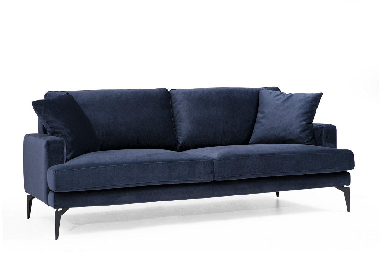 Canapea Fixa cu 3 Locuri Yase, 205 x 88 x 90 cm - Albastru, SKU 560ARE1308