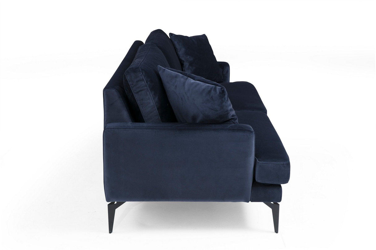 Canapea Fixa cu 3 Locuri Yase, 205 x 88 x 90 cm - Albastru, SKU 560ARE1308
