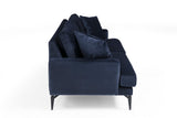 Canapea Fixa cu 3 Locuri Yase, 205 x 88 x 90 cm - Albastru, SKU 560ARE1308