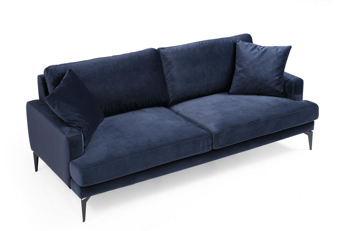 Canapea Fixa cu 3 Locuri Yase, 205 x 88 x 90 cm - Albastru, SKU 560ARE1308